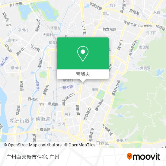 广州白云新市住宿地图