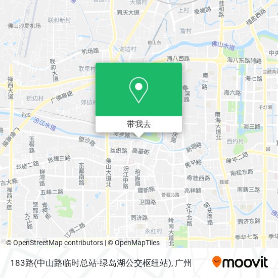 183路(中山路临时总站-绿岛湖公交枢纽站)地图