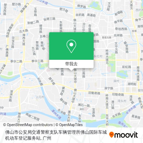 佛山市公安局交通警察支队车辆管理所佛山国际车城机动车登记服务站地图
