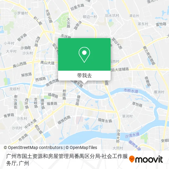 广州市国土资源和房屋管理局番禺区分局-社会工作服务厅地图