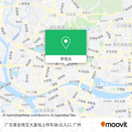 广百黄金珠宝大厦地上停车场-出入口地图