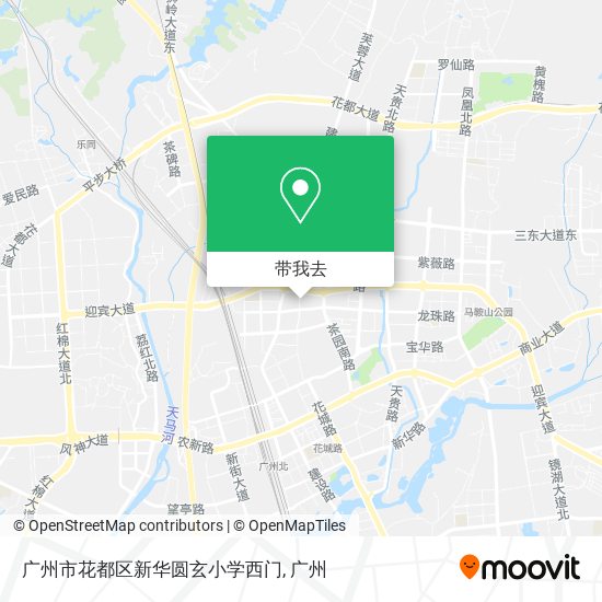 广州市花都区新华圆玄小学西门地图