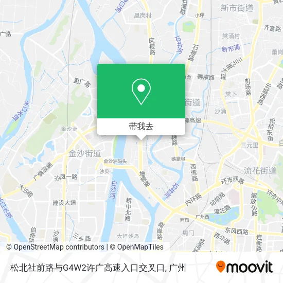 松北社前路与G4W2许广高速入口交叉口地图