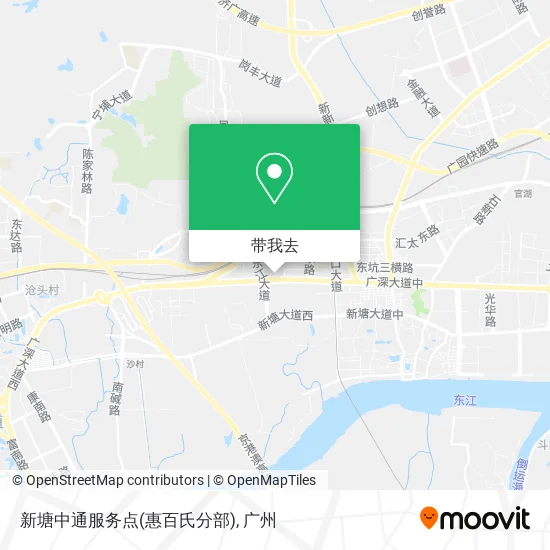 新塘中通服务点(惠百氏分部)地图