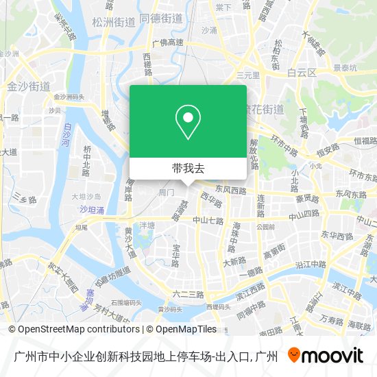 广州市中小企业创新科技园地上停车场-出入口地图