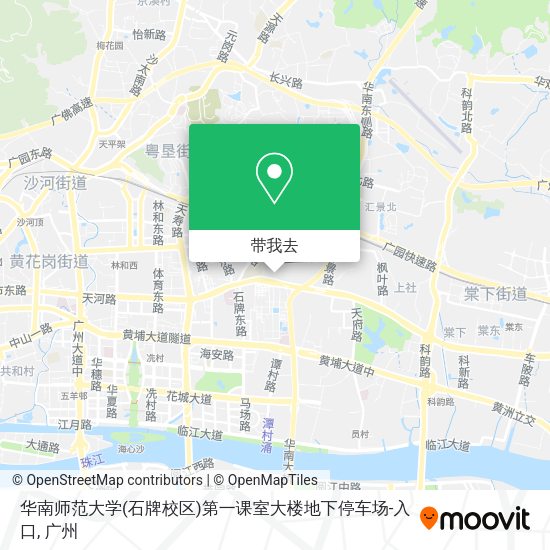 华南师范大学(石牌校区)第一课室大楼地下停车场-入口地图