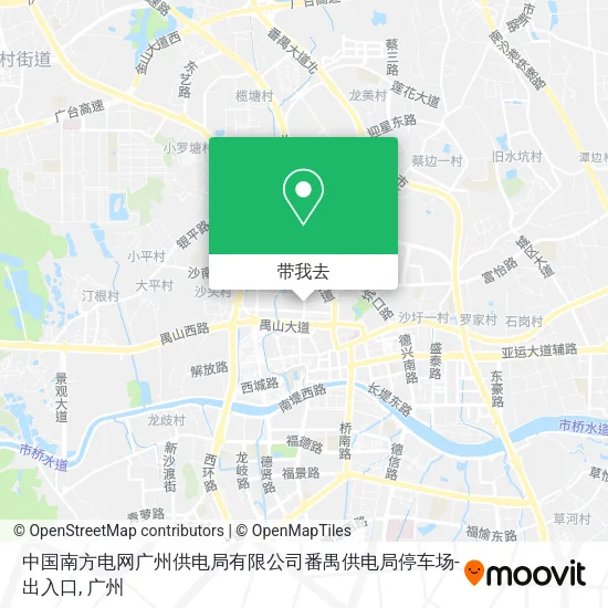 中国南方电网广州供电局有限公司番禺供电局停车场-出入口地图