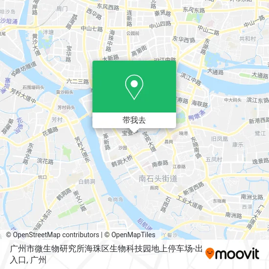 广州市微生物研究所海珠区生物科技园地上停车场-出入口地图