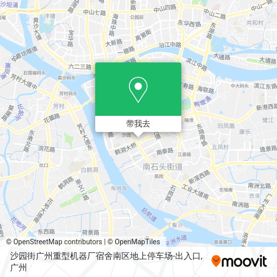 沙园街广州重型机器厂宿舍南区地上停车场-出入口地图