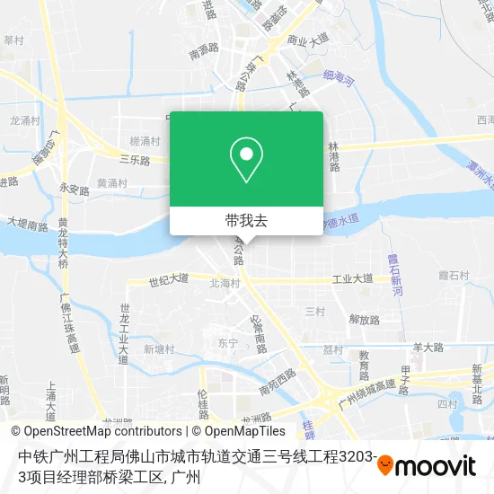 中铁广州工程局佛山市城市轨道交通三号线工程3203-3项目经理部桥梁工区地图