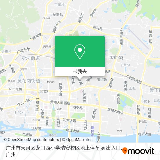 广州市天河区龙口西小学瑞安校区地上停车场-出入口地图