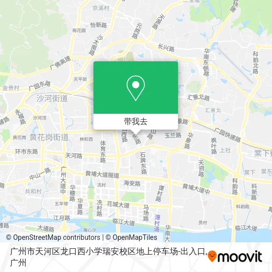 广州市天河区龙口西小学瑞安校区地上停车场-出入口地图
