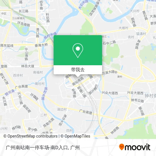 广州南站南一停车场-南D入口地图