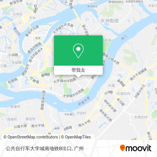 公共自行车大学城南地铁B出口地图