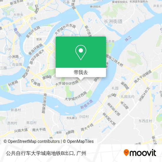 公共自行车大学城南地铁B出口地图