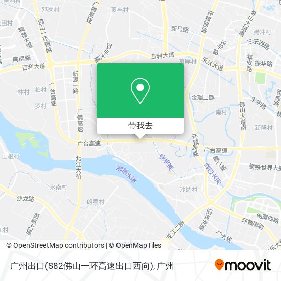 广州出口(S82佛山一环高速出口西向)地图