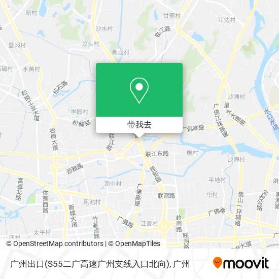 广州出口(S55二广高速广州支线入口北向)地图