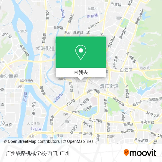 广州铁路机械学校-西门地图