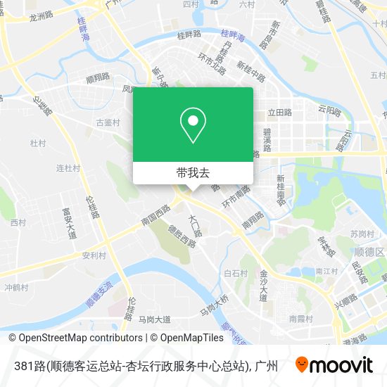 381路(顺德客运总站-杏坛行政服务中心总站)地图