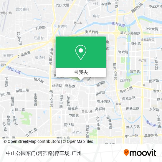 中山公园东门(河滨路)停车场地图