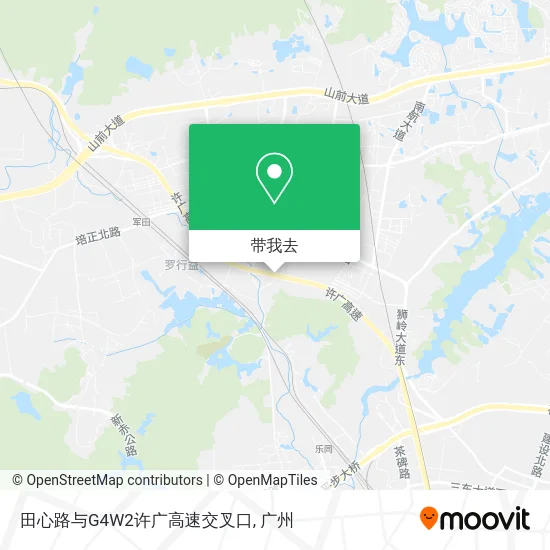 田心路与G4W2许广高速交叉口地图