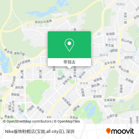 Nike服饰鞋帽店(宝能.all city店)地图