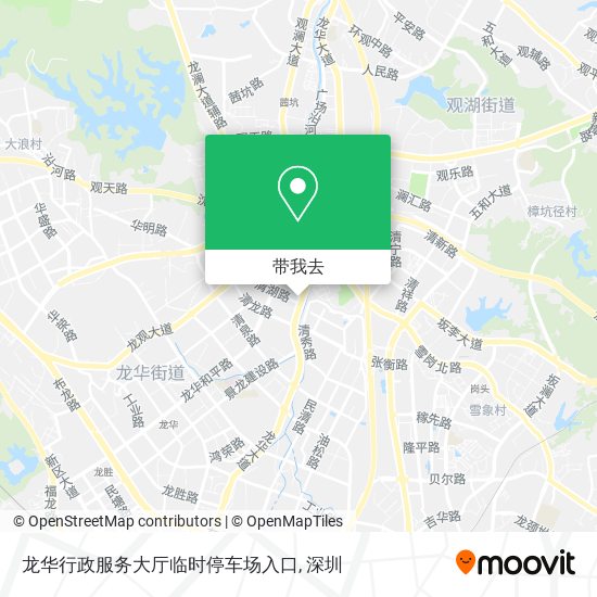龙华行政服务大厅临时停车场入口地图