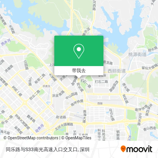同乐路与S33南光高速入口交叉口地图