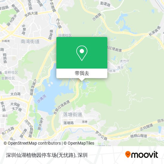 深圳仙湖植物园停车场(无忧路)地图