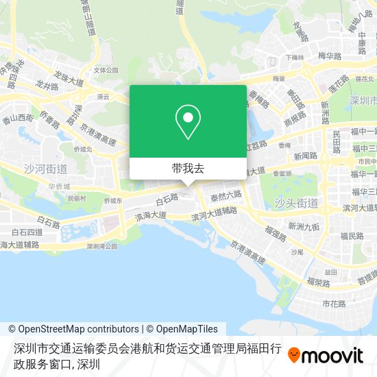 深圳市交通运输委员会港航和货运交通管理局福田行政服务窗口地图