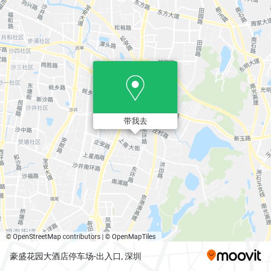豪盛花园大酒店停车场-出入口地图