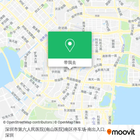 深圳市第六人民医院(南山医院)南区停车场-南出入口地图