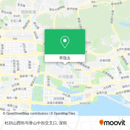 杜鹃山西街与香山中街交叉口地图