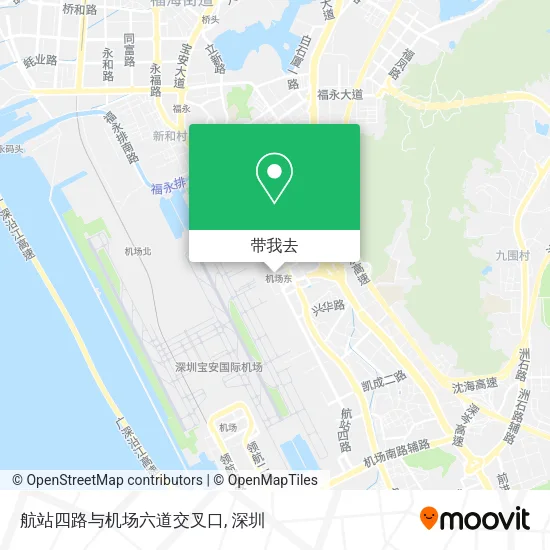 航站四路与机场六道交叉口地图