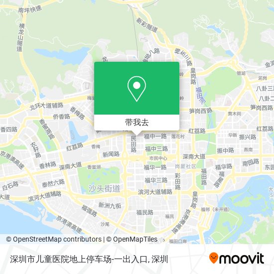 深圳市儿童医院地上停车场-一出入口地图