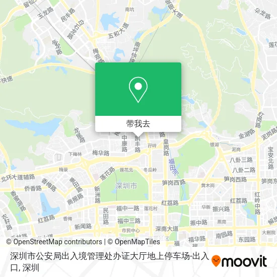 深圳市公安局出入境管理处办证大厅地上停车场-出入口地图