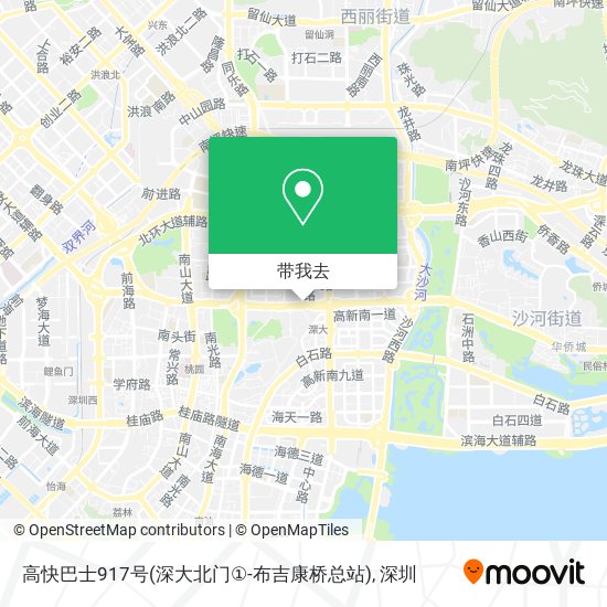 高快巴士917号(深大北门①-布吉康桥总站)地图