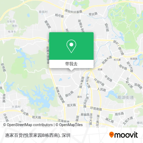 惠家百货(悦景家园B栋西南)地图