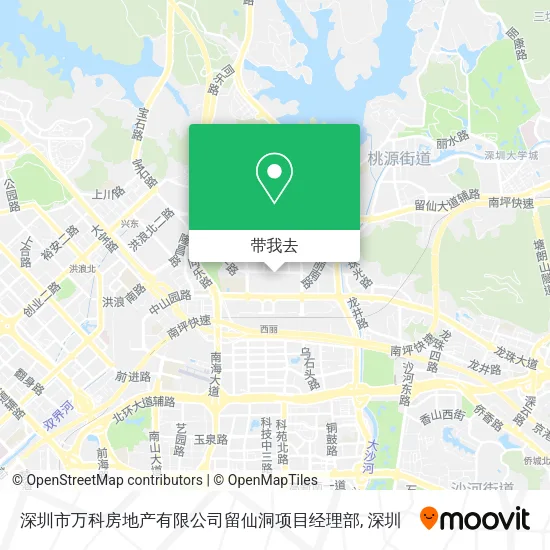 深圳市万科房地产有限公司留仙洞项目经理部地图
