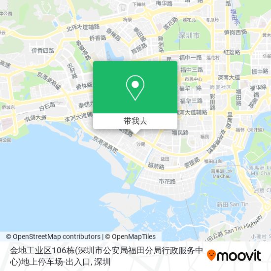 金地工业区106栋(深圳市公安局福田分局行政服务中心)地上停车场-出入口地图