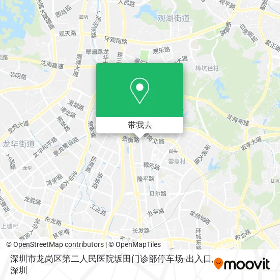 深圳市龙岗区第二人民医院坂田门诊部停车场-出入口地图