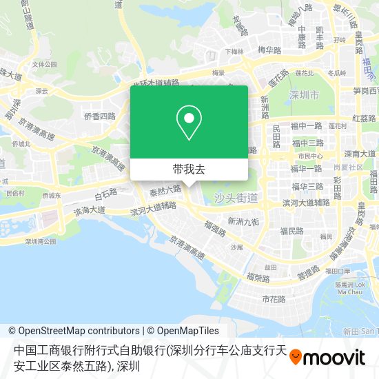 中国工商银行附行式自助银行(深圳分行车公庙支行天安工业区泰然五路)地图