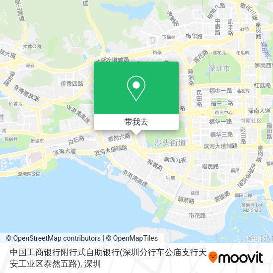 中国工商银行附行式自助银行(深圳分行车公庙支行天安工业区泰然五路)地图