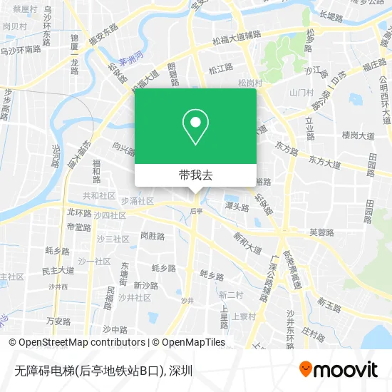 无障碍电梯(后亭地铁站B口)地图