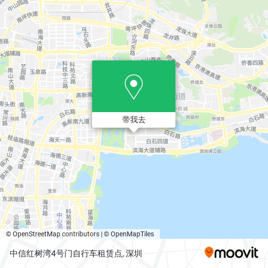 中信红树湾4号门自行车租赁点地图