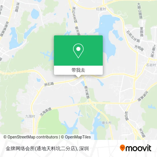 金牌网络会所(通地天料坑二分店)地图