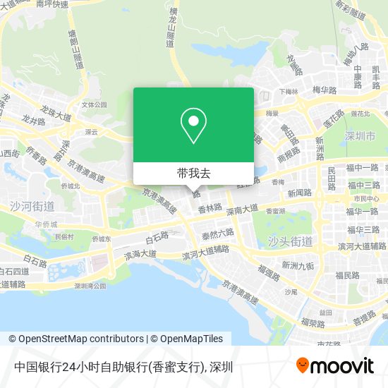中国银行24小时自助银行(香蜜支行)地图