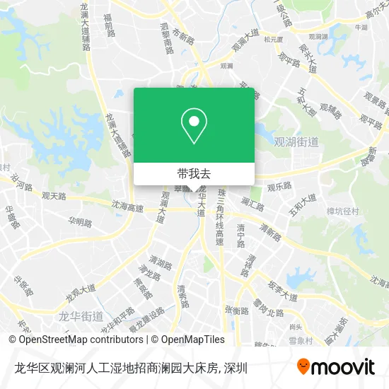 龙华区观澜河人工湿地招商澜园大床房地图