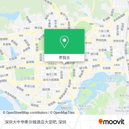 深圳大中华希尔顿酒店大堂吧地图