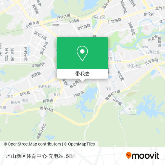 坪山新区体育中心-充电站地图